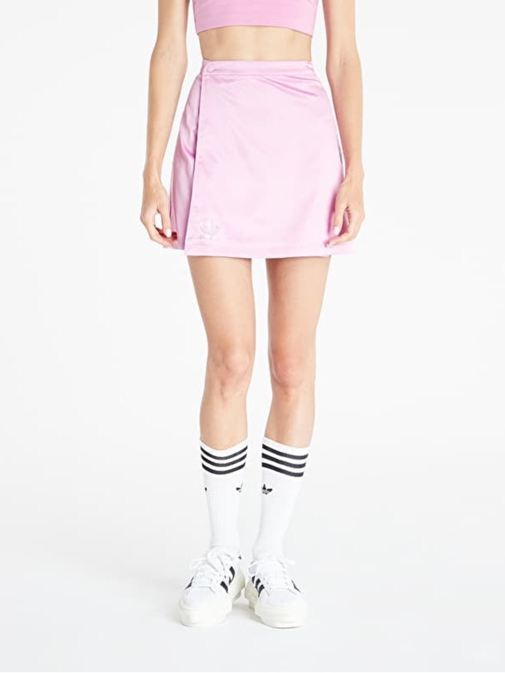 Adidas Originals Luxe Satin Wrap Pink Mini Skirt Size XS NWT